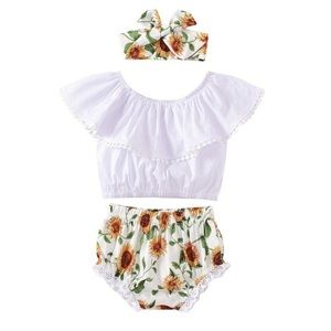 Baby girl sunflower set